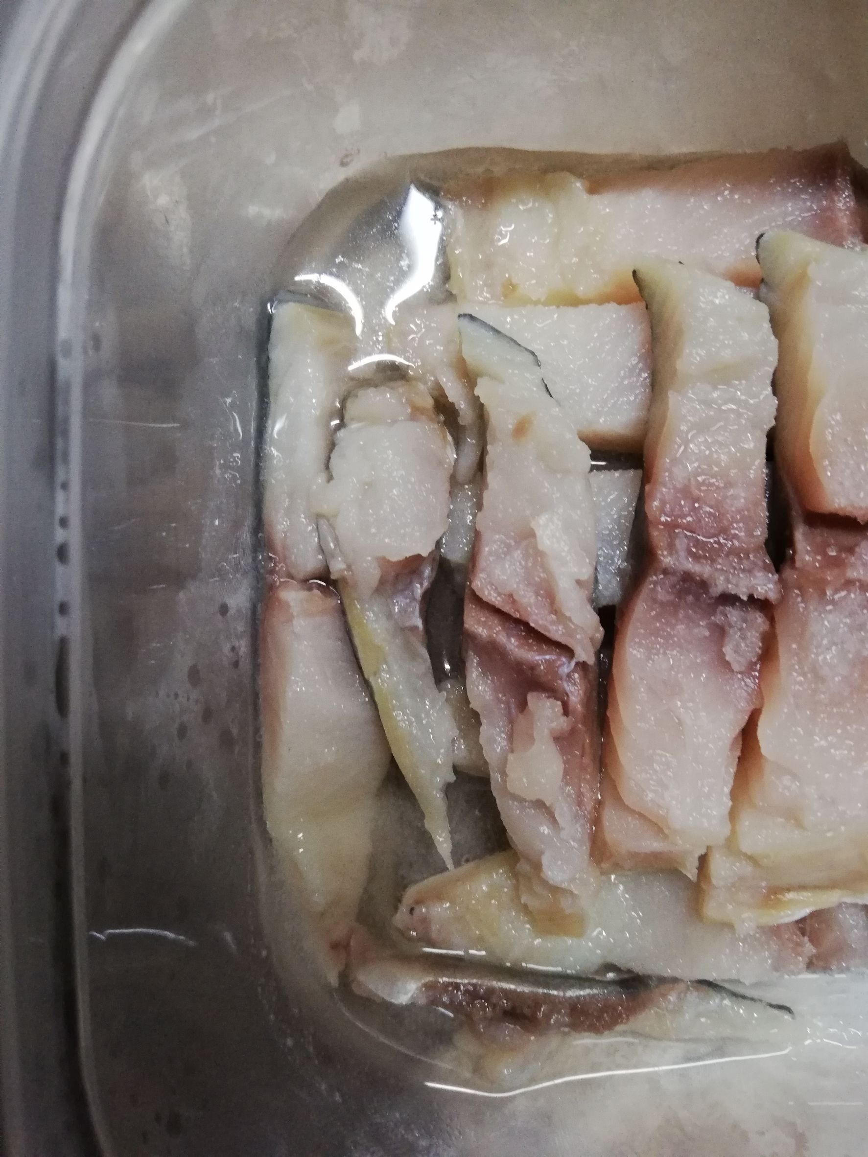 根魚釣り　塩漬けサバ　作り方4
